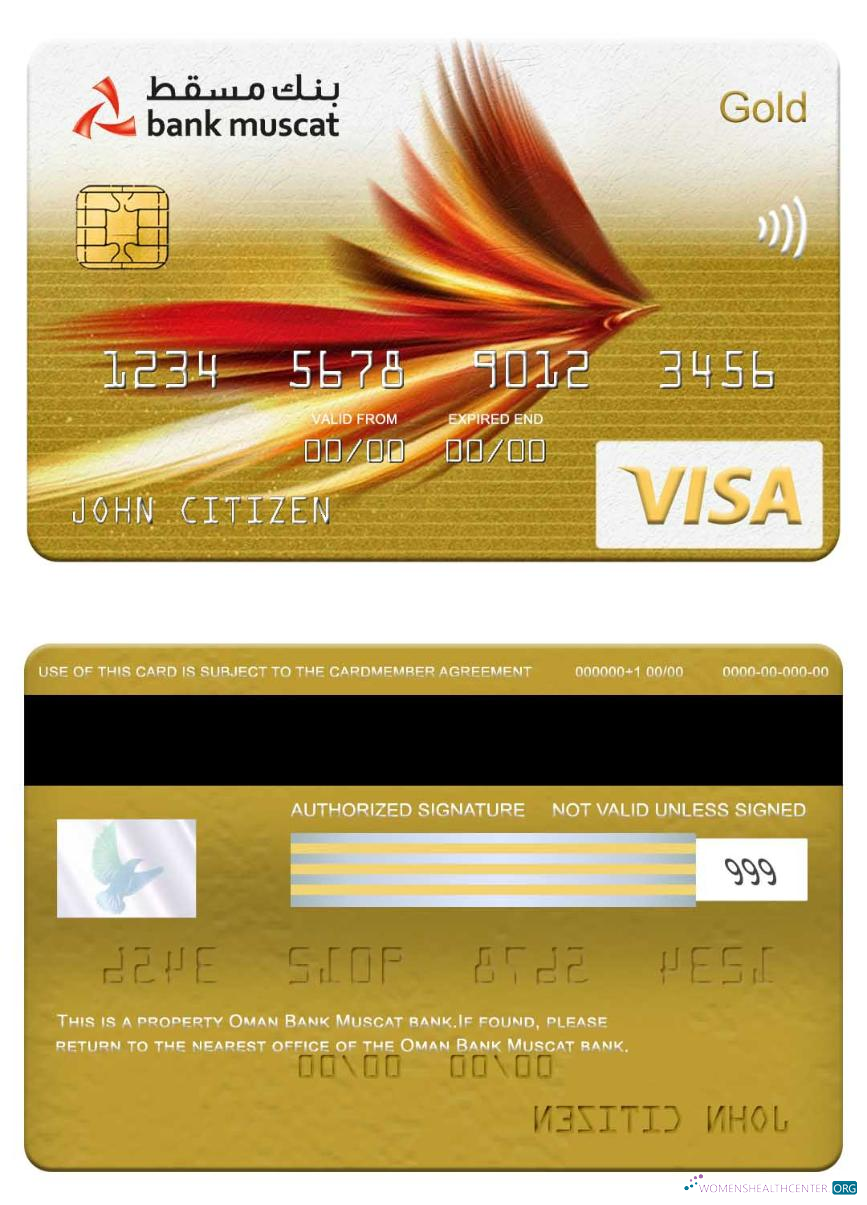 Download Oman Bank Muscat bank visa gold card Photoshop template